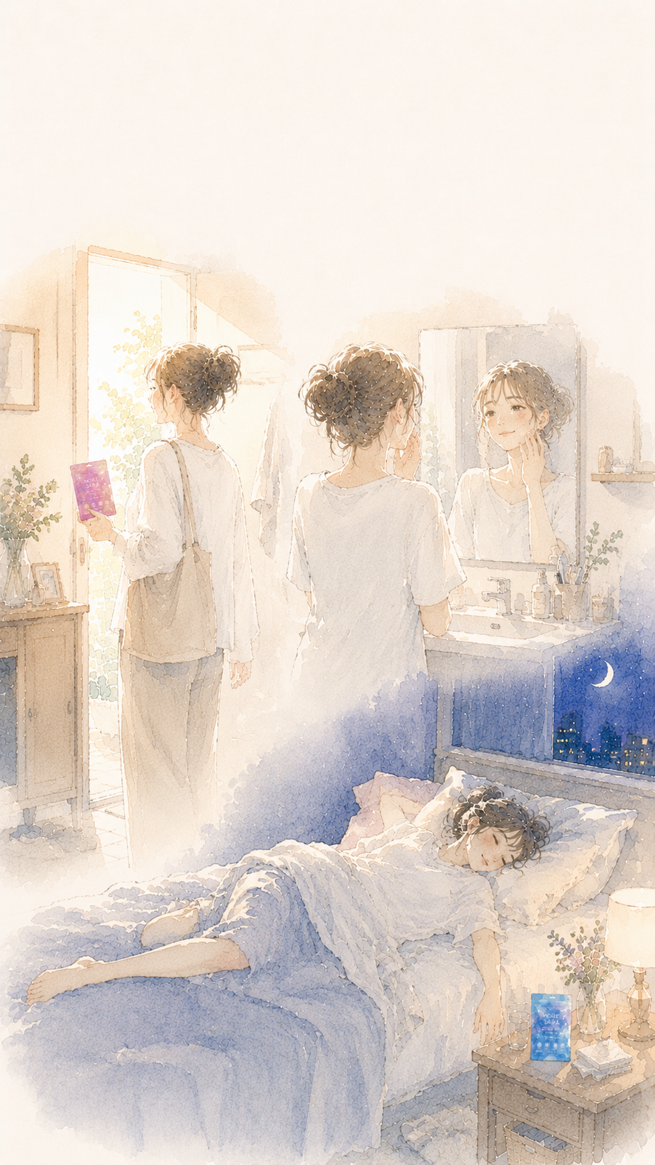 MORE SARAを朝と夜の習慣に置くイメージ